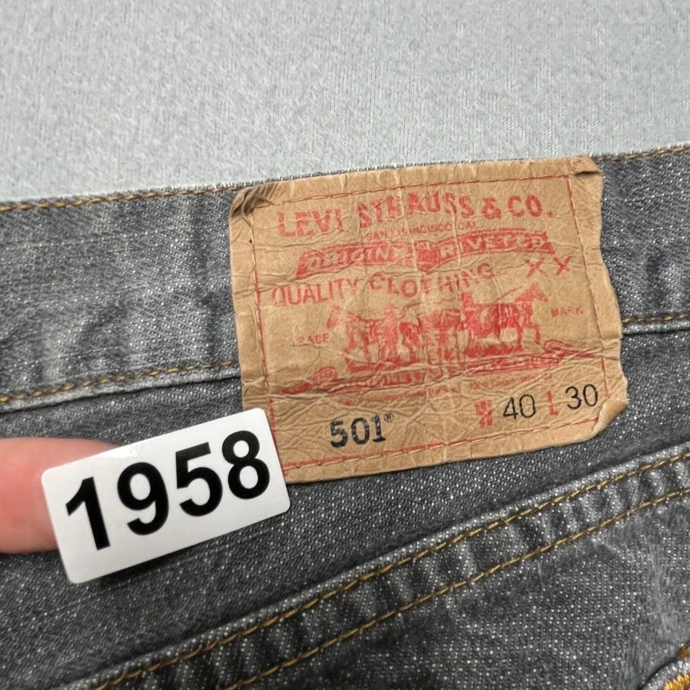 Vintage Levis 501 xx lot Gray Denim Jeans Made in USA 40x30( fit 40x26)Faded 90s